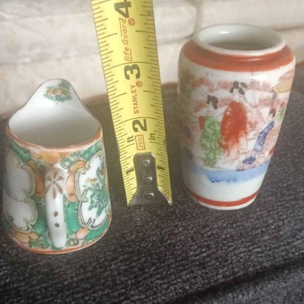 Japanese vintage mini vase and creamer set